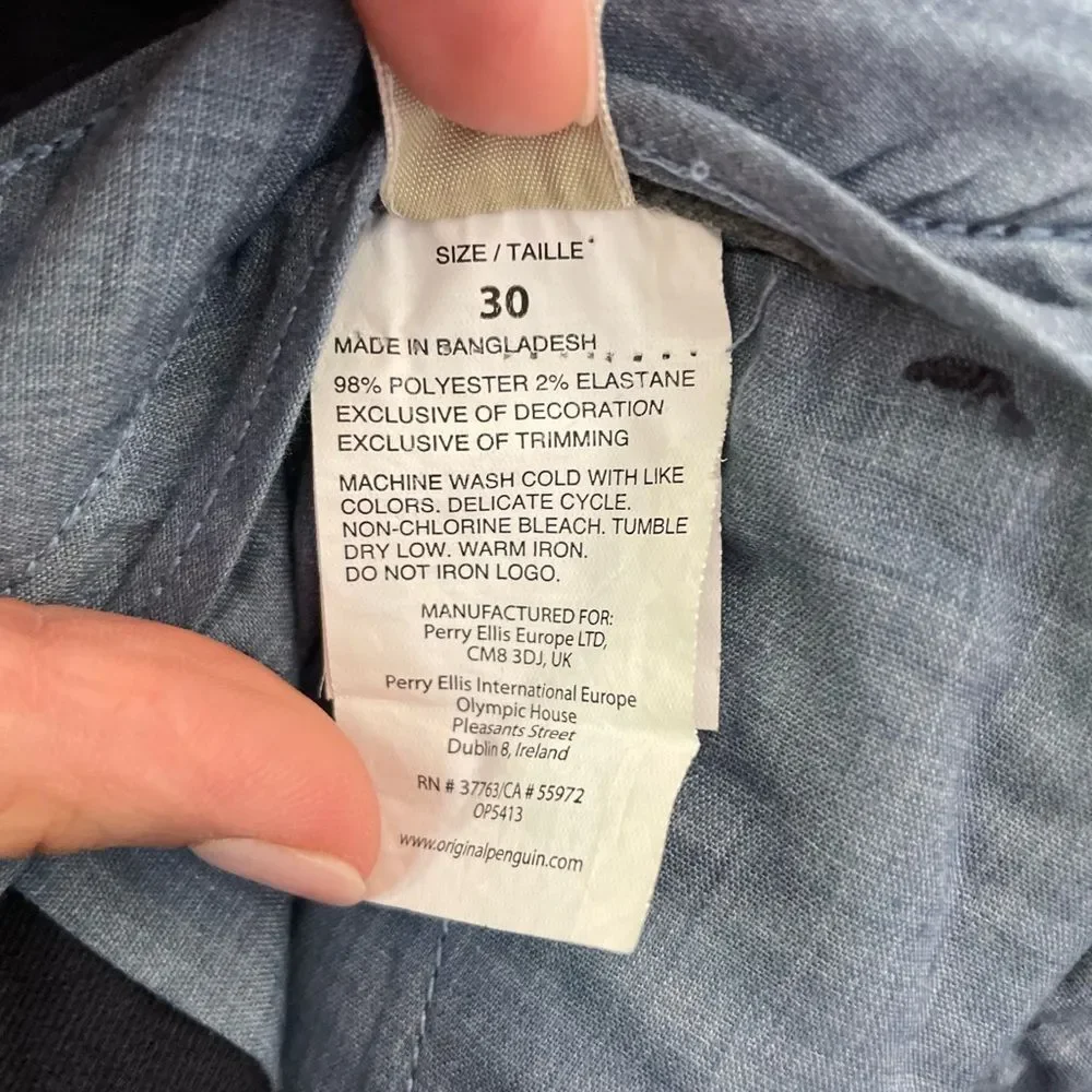 Original PENGUIN Stretch Navy Slim Fit Mens sz 30 (NWT)